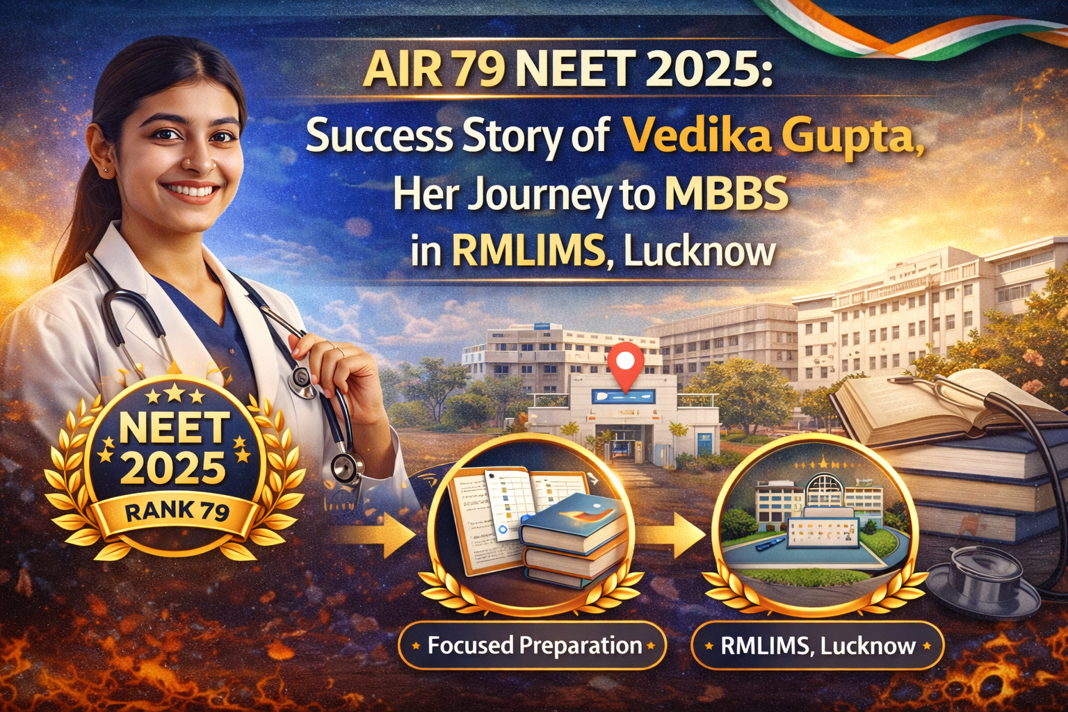 AIR 79 NEET 2025: Success Story of Vedika Gupta, Her Journey to MBBS in RMLIMS, Lucknow